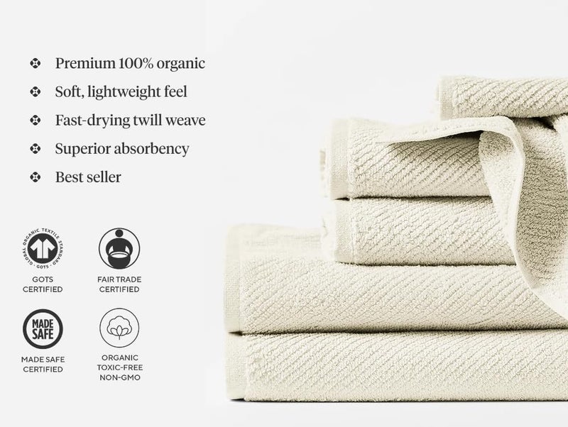 Coyuchi Air Weight Organic Towels, Bath Towel - Fog (27" x 54") - Image 2
